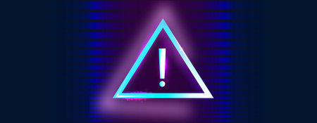 Glitched Attention, Danger Symbol. Computer Hacked Error Concept. Illustration.の写真素材