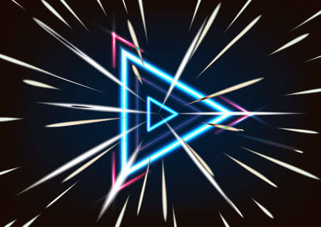 3D abstract triangle tunnel backgroundの写真素材