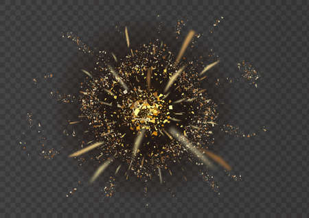 Abstract explosion. Star explosion with particles isolated on background.の写真素材