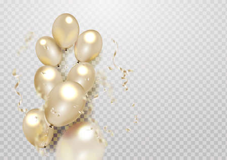 Celebration with Gold Balloon and confettiの写真素材
