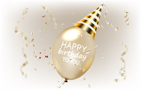 Happy birthday text banner design. illustrationの写真素材
