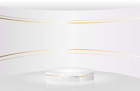 White podium. Pedestal Scene illustrationの写真素材