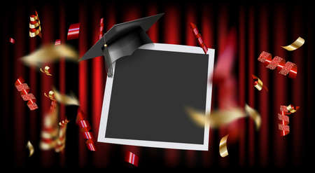 Graduation party photo booth props. Concept for selfie. Photobooth element.の写真素材