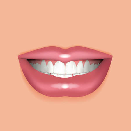 Womans open mouth with sexy red lips and tongue.