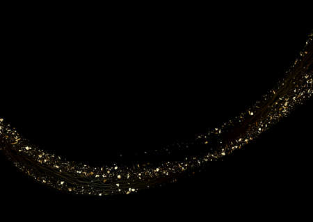 Light line gold swirl effect. Magic sparkle swirl trail effectのイラスト素材