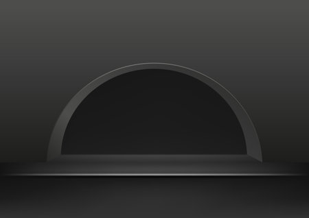 Vector table with Black carpet in the studio For making advertising media for selling products on the website.のイラスト素材