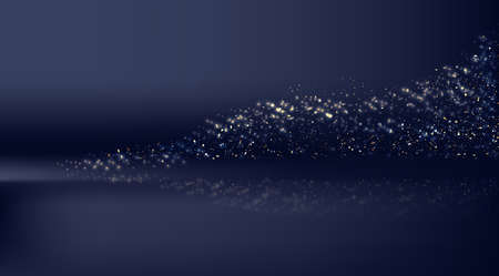 Magic empty scene with gold glitter lights.のイラスト素材