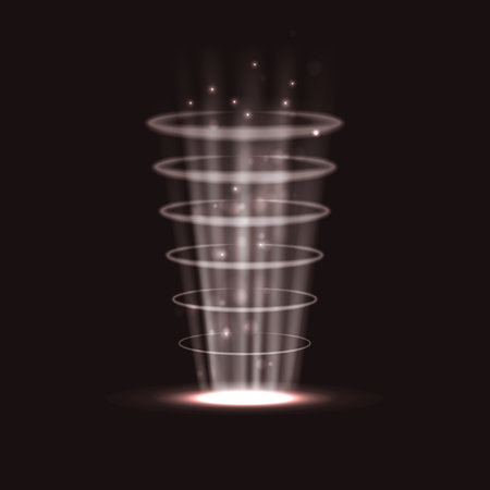 Laser stream through fire funnel light neon effect.のイラスト素材