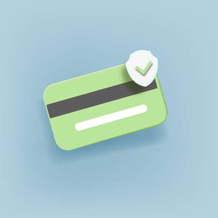 Credit card with shield. Purchase protection concept.のイラスト素材