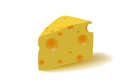Triangular piece of cheese, cheese icon 3d.のイラスト素材