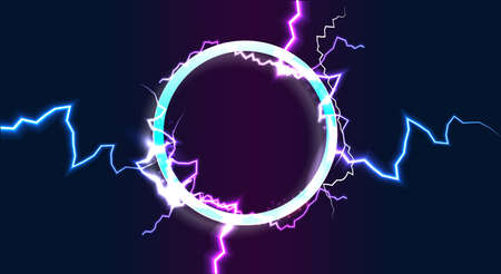 abstract background with a glass ball and lightningのイラスト素材