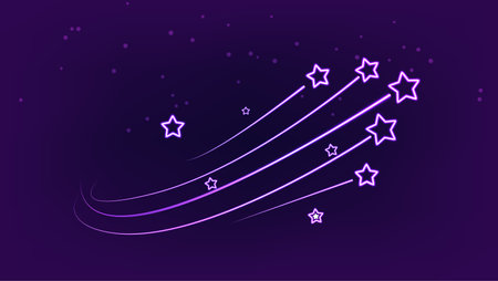 The falling stars are a neon drawing.のイラスト素材