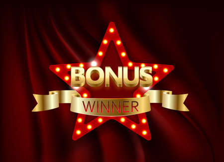 Shining Bonus banner with retro star.のイラスト素材