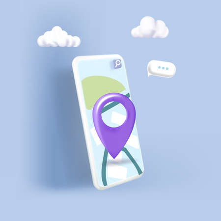 Hand holding mobile smart phone with app delivery tracking.のイラスト素材