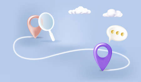 Search for the location of the position and the position of the route. Navigator pin location...