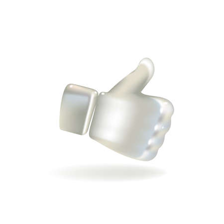 Thumb up 3D icon. Vector like. Ready like button for website and mobile app.のイラスト素材