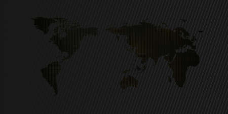 World map vector illustration isolated on black with a shadowのイラスト素材
