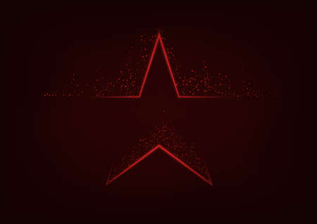 Black and red star shape template with light effectのイラスト素材