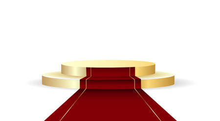 Golden winners podium for business concepts, Podium object.のイラスト素材