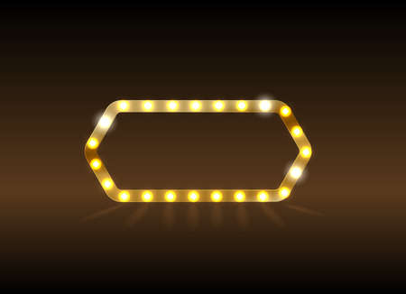 Vector realistic isolated retro sign neon billboard on the wall background.のイラスト素材
