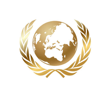 Illustration for the Golden globe. Golden globe with a Laurel wreath .のイラスト素材