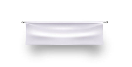 Horizontal canvas banner. Realistic white blank templateのイラスト素材