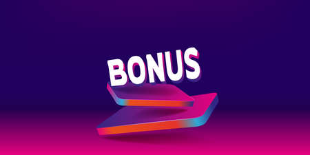 Web banner Bonus sign letters 3d isolated design elements.のイラスト素材
