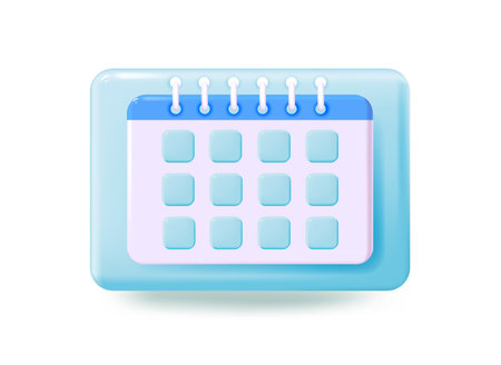 modern 3d calendar vector iconのイラスト素材