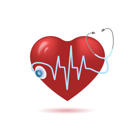 Vector illustration 3d World Heart Day Background.のイラスト素材