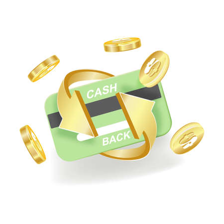 Cash back service, financial payment label.のイラスト素材