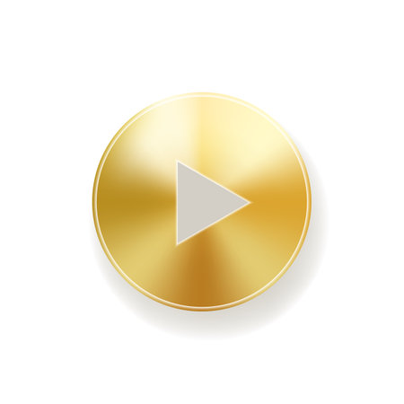 gold play button logo premium elegant template vectorのイラスト素材