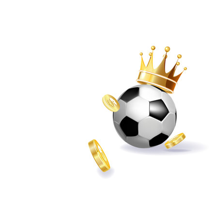Sport bet soccer ball crown game illustration.のイラスト素材