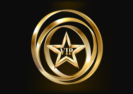 Golden star with the inscription VIPのイラスト素材