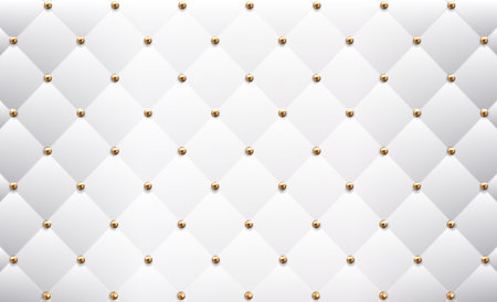 The texture of quilted leather with gold buttonsのイラスト素材