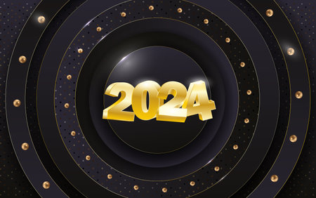 2024 Happy New Year elegant design - vector illustration.のイラスト素材