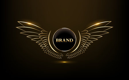 Vector illustration of a luxury black gold logo design template.のイラスト素材
