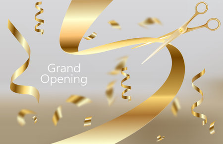 Grand Opening Luxury Invitation Banner Background.のイラスト素材