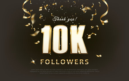 Luxurious design gold for a thank you 10K followers.のイラスト素材