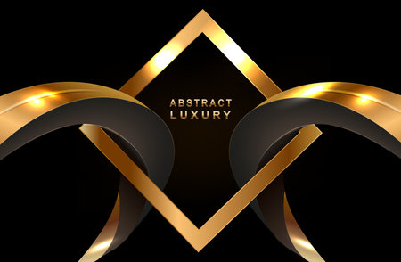 Abstract black and gold luxury backgroundのイラスト素材