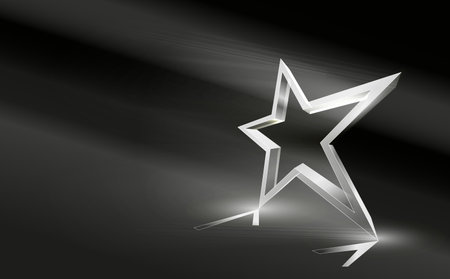 Crystal star shape with light effectのイラスト素材