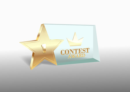 Realistic Golden Star Trophy Award in Vectorのイラスト素材