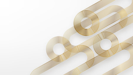 Abstract gold circle lines on white backgroundのイラスト素材
