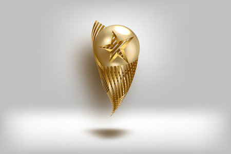 Realistic Golden Star Trophy Award in Vectorのイラスト素材