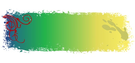 grungy colored banner with swirls and blots illustrationのイラスト素材