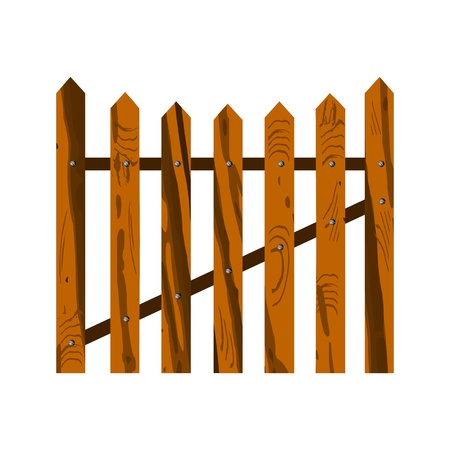 wooden fence illustrationのイラスト素材