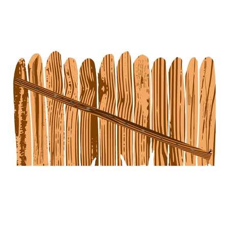 wooden fence illustrationのイラスト素材