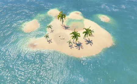 islands and palmsの写真素材