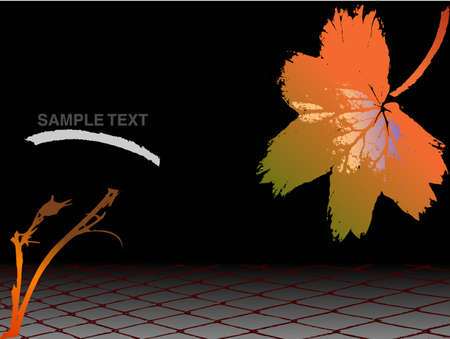 Vector grunge abstract floral backgroundのイラスト素材