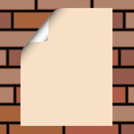 Blank paper on brick wall - vectorのイラスト素材