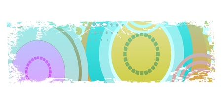 grungy colored banner with circlesのイラスト素材